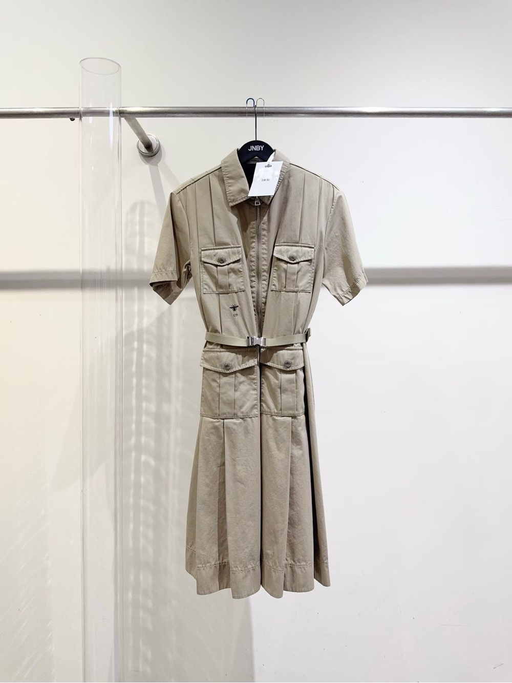 Dior Beige Utility Shirt Dress with Belt